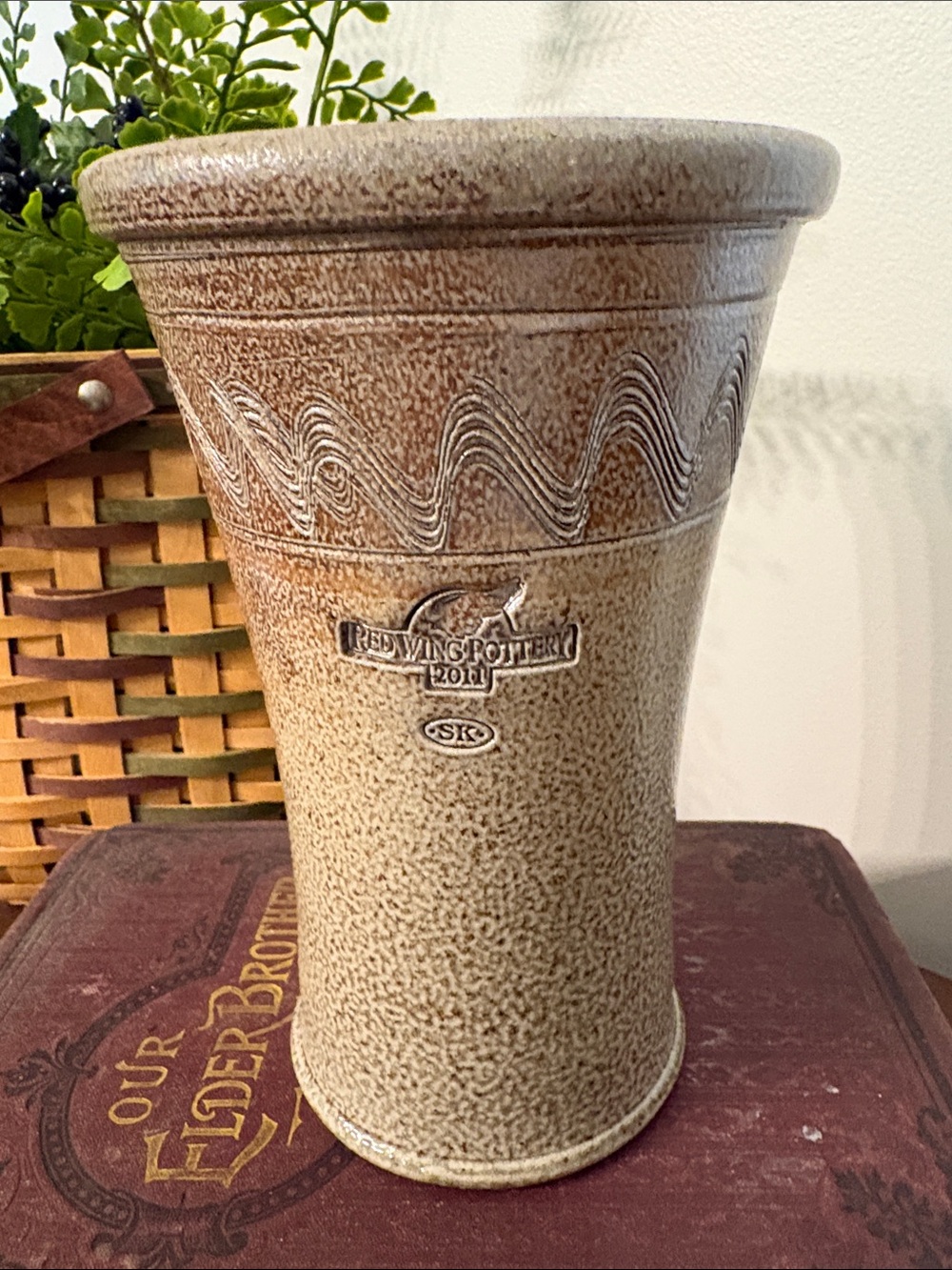 Red Wing Pottery vase dated 2011